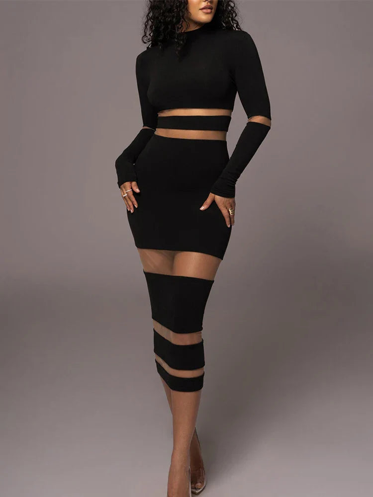 Naomi | Robe Moulante à Détails Transparents