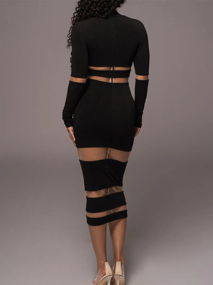 Naomi | Robe Moulante à Détails Transparents