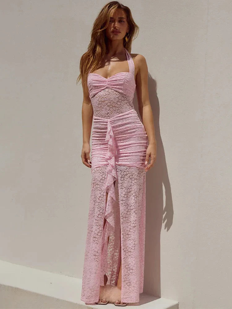 Milèn | Robe Halter Envoûtante & Détails Ruchés