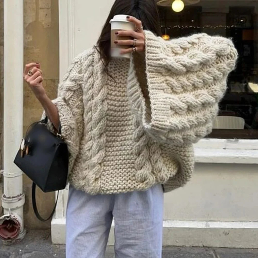 Élodie | Pull Maille Torsadée Oversize