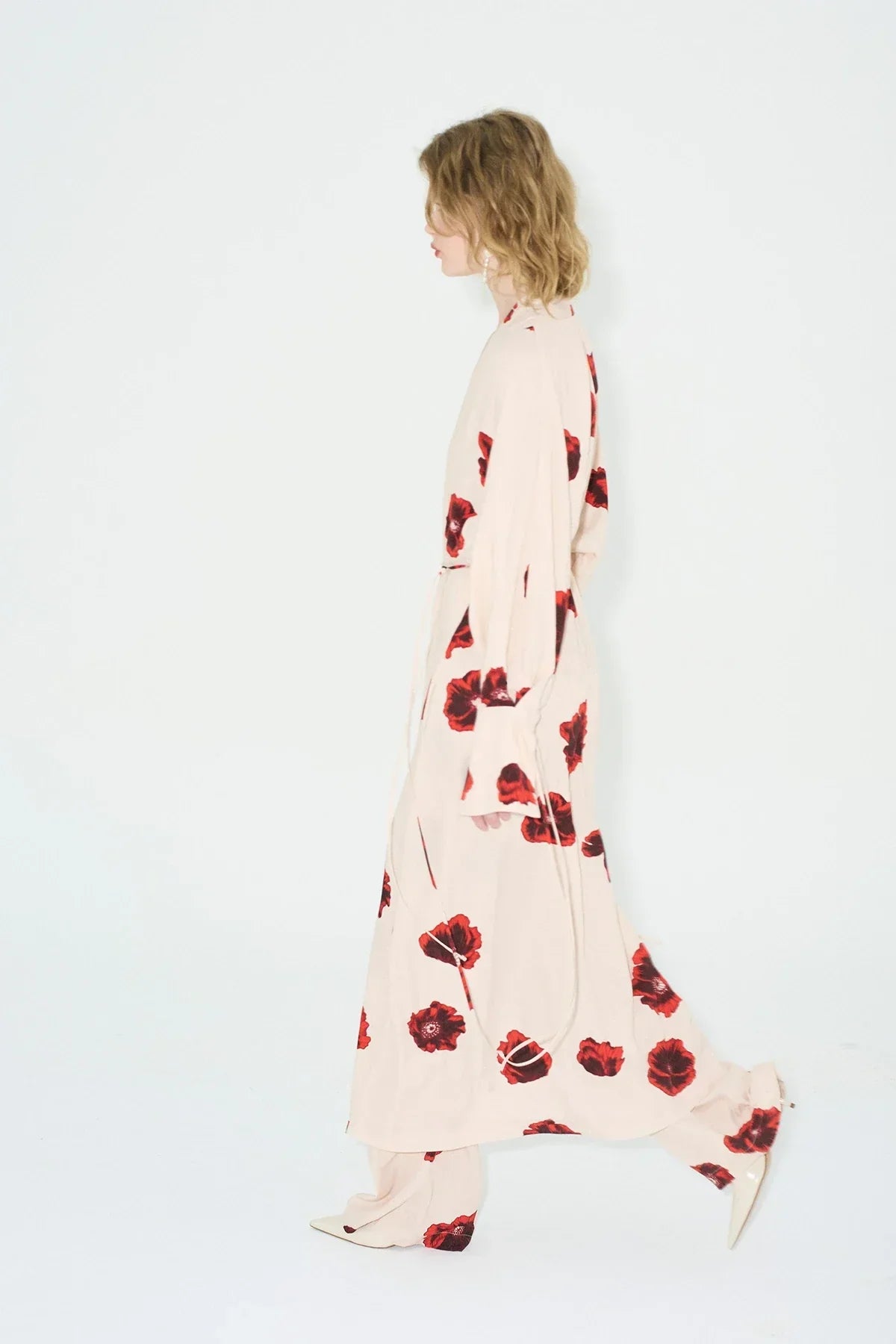 Château Luxe Paris™ | Robe Sahara Print Kimono Coquelicot
