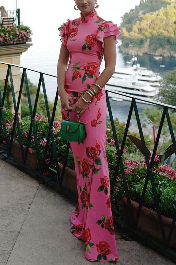 Meilin | Robe Maxi Fleurie Style Cheongsam