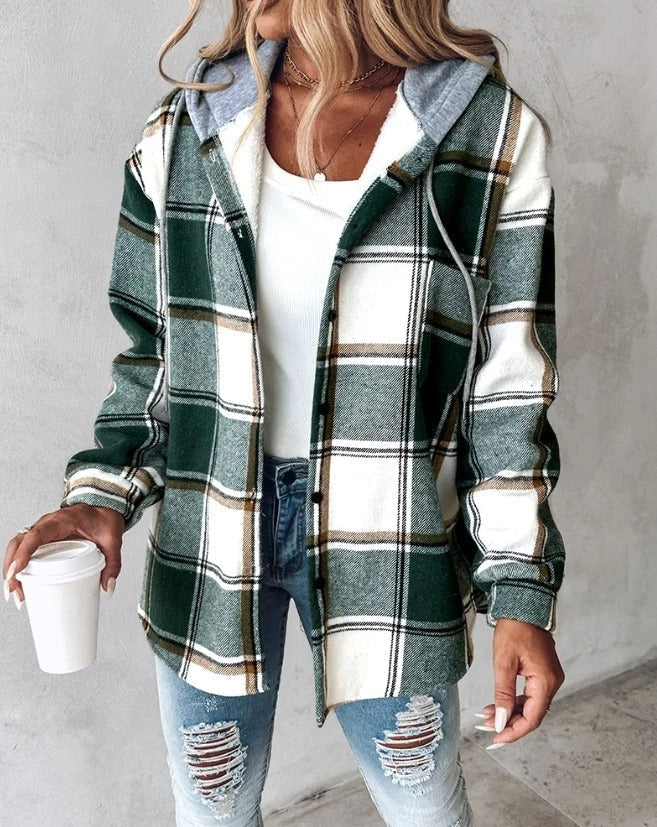 Juli™ | Veste Élégante à Revers à Carreaux
