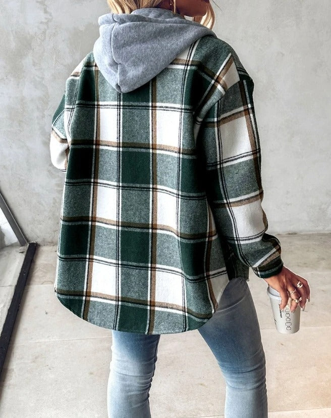 Juli™ | Veste Élégante à Revers à Carreaux