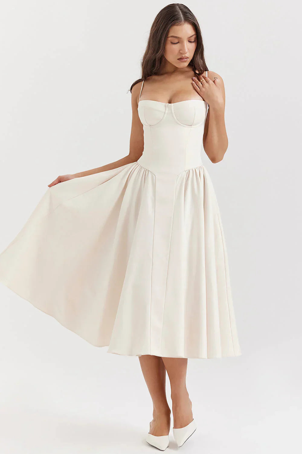 Sabine | Robe Corset Élégante à Fines Bretelles