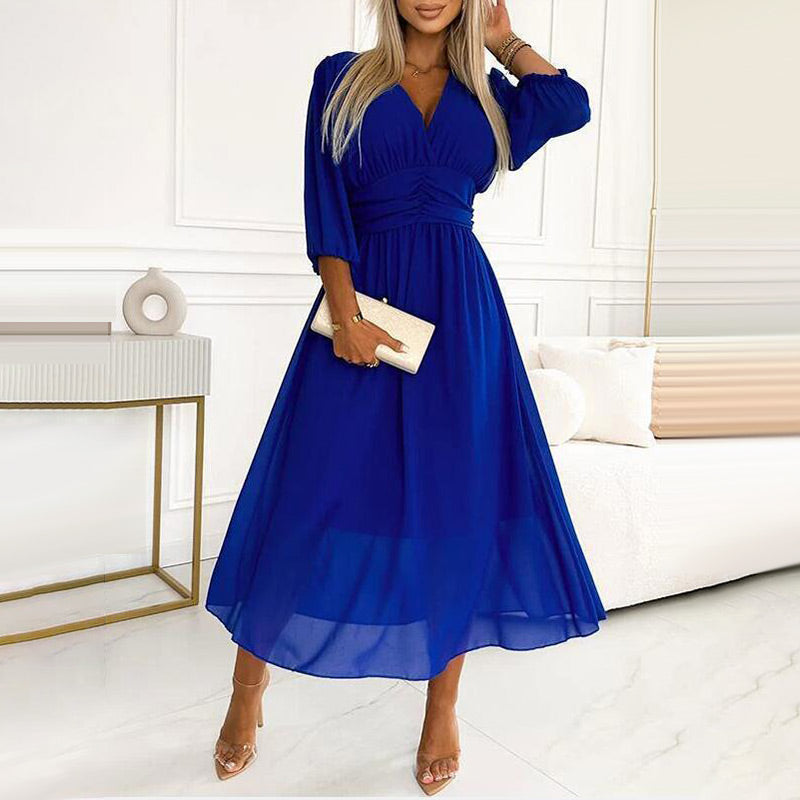 Nalia | Robe Légère en Chiffon à Col V