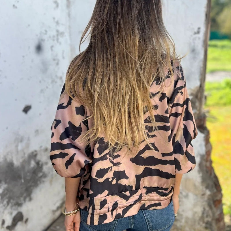 Salomé | Blouson Zippé Imprimé Zèbre