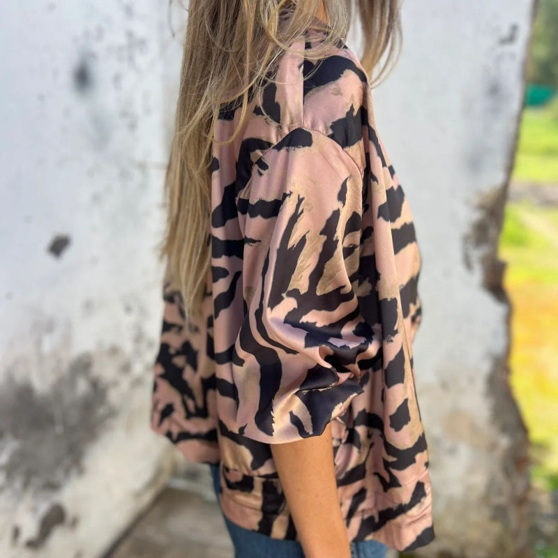 Salomé | Blouson Zippé Imprimé Zèbre