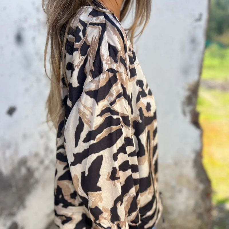 Salomé | Blouson Zippé Imprimé Zèbre